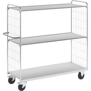 Kongamek Flexibele etagewagen, met 3 legborden, lengte 1790 mm, zwenkwielen met vastzetter