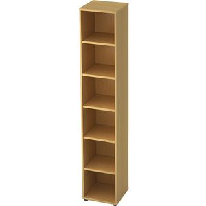 eurokraft pro Kantoorstelling, 5 legborden, h x b x d = 2156 x 400 x 400 mm, beukenhout