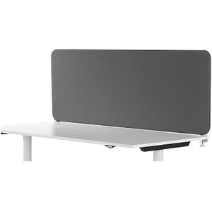 Akoestische bureauscheidingswand Softline Event, boven gemonteerd, h x d = 450 x 30 mm, textiel, breedte 1600 mm, grijs