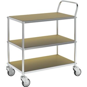 Kongamek ESD-etagenwagen, 4 zwenkwielen, 3 laadvlakken, l x b x h = 850 x 435 x 950 mm