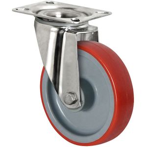 eurokraft basic Polyurethaan band op PA-velg, wiel-Ø x breedte = 80 x 32 mm, vanaf 2 stuks, zwenkwiel