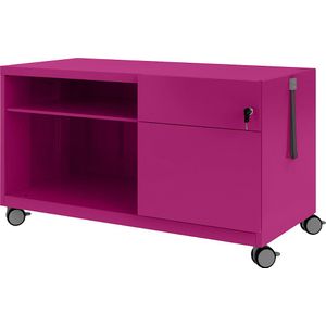 BISLEY Note™ CADDY, h x b x d = 563 x 1000 x 490 mm, rechts 1 universele- en hangmappenlade, fuchsia