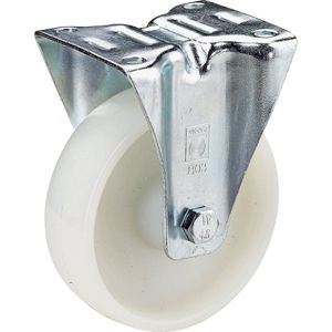 Wicke Polyamide wiel, plaatstalen gaffel, wiel-Ø x breedte = 125 x 38 mm, bokwiel met glijlager