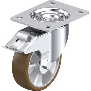 Blickle Plaatstalen zwenkwiel LK-ALB-FI, wiel-Ø 125 mm, draagvermogen 350 kg, plaatafmeting 140 x 110 mm