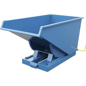 Zwaarlast-kiepbak, draagvermogen 2500 kg, blauw, inhoud 0,6 m³