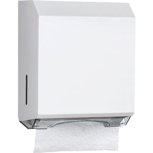 CWS Novoclean papieren handdoekdispenser, wit, voor laagjes- of zigzagvouwen, vanaf 1 stuk