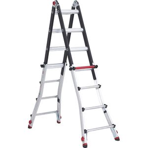 Telescopische multifunctionele ladder, te gebruiken als bok- of aanlegladder, met 4 verstelbare voeten Altrex