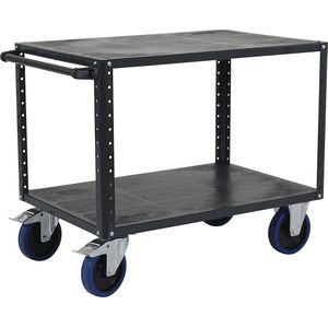 eurokraft pro Montagewagen CustomLine, 2 etages, antracietgrijs, volledig elastische banden