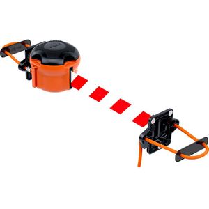 Skipper Bandafzetting met magneet en kabelhouder, binnen, max. uittreklengte 9000 mm, rood / wit