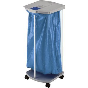 Hailo Afvalzakstandaard met 250 blauwe recyclingzakken, ProfiLine MSS XXXL, 120 l, h x b x d = 1000 x 430 x 450 mm, verrijdbaar