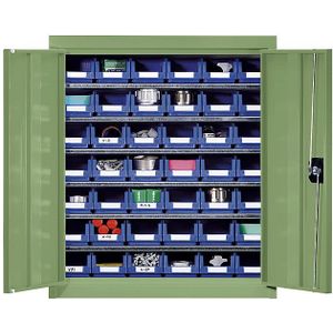 eurokraft pro Materiaalkast met magazijnbakken, hoogte 780 mm, 6 legborden, resedagroen