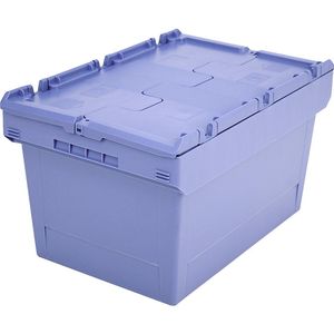 BITO Herbruikbare bak MB, met 2-delig scharnierend deksel, omsnoerbaar, l x b x h = 610 x 400 x 349 mm
