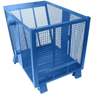 Heson Kiepbak van draadgaas, inhoud 0,6 m³, blauw RAL 5010
