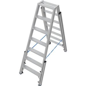 KRAUSE Tredenboktrap, met niveaucompensatie, tweezijdig begaanbaar, 2x7 treden