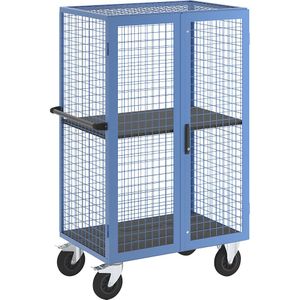 eurokraft pro Etagewagen, dubbele vleugeldeur, 1 etagevlak, lichtblauw