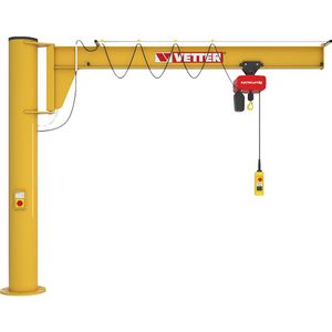 Kolomzwenkkraan ASSISTENT AS, met elektrische kettingtakel HF, hijsvermogen 500 kg Vetter