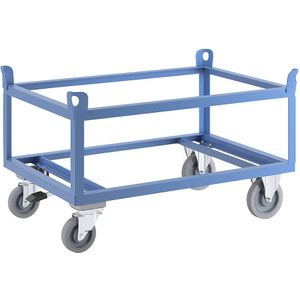 eurokraft pro Onderwagen van staal, voor europallets, met centrale rem, laadhoogte 650 mm
