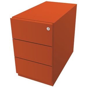 BISLEY Verrijdbaar ladeblok Note™, met 3 universele laden, h x b x d = 495 x 300 x 565 mm, met greeplijst, oranje