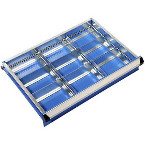eurokraft pro Lade-indelingenset, kastbreedte x -diepte = 600 x 450 mm, hoogte 100 mm, 9 vakken