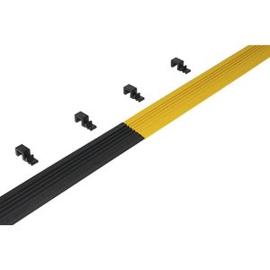 EHA Randprofiel, voor industrieel rooster, voor brede zijde, per strekkende meter, max. lengte 1 m, zwart/geel