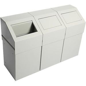 Afvalscheidingsstation, 3-delige set, inhoud 50 l, b x h x d = 945 x 600 x 315 mm, met 3 bakken