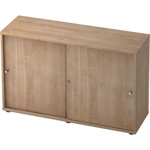 eurokraft pro Schuifdeurkast, 1 legborden, tussenwand, notenhoutdecor / notenhoutdecor
