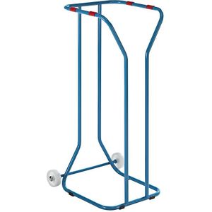 eurokraft pro Afvalzakhouder voor grote volumes aan kringloopmateriaal, staal, inhoud 400 l, verrijdbaar, lichtblauw