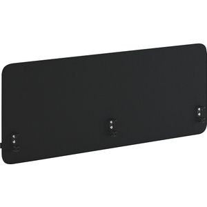 Akoestische bureauscheidingswand Standard met afgeronde hoeken, hoogte 650 mm, textiel, breedte 1600 mm, zwart