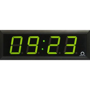 LED digitale klok, h x b x d = 118 x 333 x 39 mm, zwart, groene LED