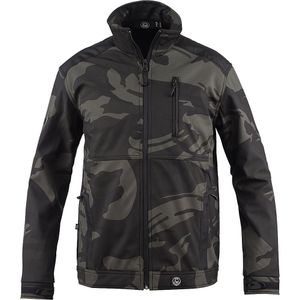 Softshell jas Camouflage, zwart motief, maat S