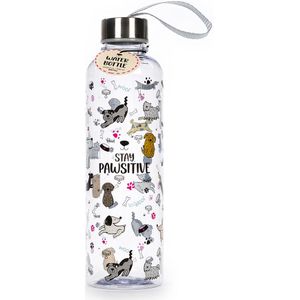 Stay Pawsitive" waterfles met 700 ml inhoud voor katten- en hondenliefhebbers