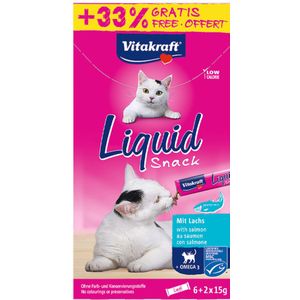 Vitakraft - Kat Vloeibare Snack - Zalm + Omega 3 - Dierensnack