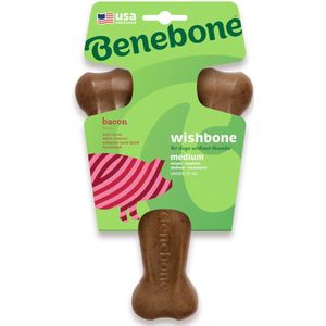 BENEBONE Wishbone Kauwspeelgoed - Nylon - Baconsmaak - M - 19 x 11 cm - Geschikt voor middelgrote honden tot ca. 30 kg