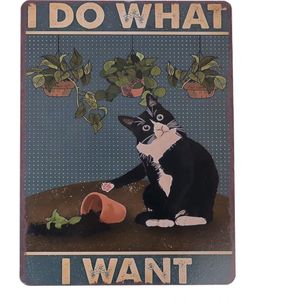 TIAKI metalen bord "Ik doe wat ik wil" om op te hangen