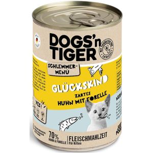 Voordeelpakket: 12x400g Dogs'n Tiger Snackmenu Kip met Forel I Kitten kattenvoer nat