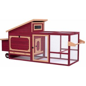 TIAKI houten kippenhok met wielen 236.6x78x114.4cm Kippen