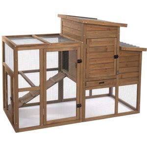 TIAKI Ranch houten kippenhok - 156x79.5x116.3cm