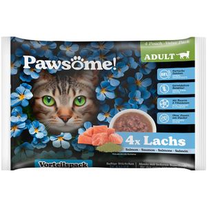 8x85g Pawsome Adult Cat met zalm natvoer voor katten