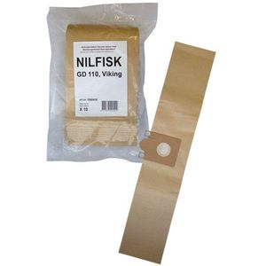 Stofzuigerzakken (10 zakken) geschikt voor Nilfisk GD110 Advanced, Nilfisk Viking, Nilfisk GD110, Nilfisk GD110 Viking (1408007020, 9056001010)