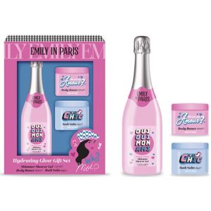 Emily In Paris - Hydrating Glow Gift Set - Body Butters - 150 ml Douchegel - 80 ml Lichaamsboter - 80 g Badzout