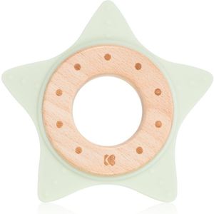 Kikkaboo Silicone and Wood Teether Star bijtring Mint 1 st