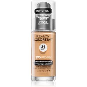 Revlon Cosmetics ColorStay™ Langaanhoudende Matte Make-up voor Gemengde en Vette Huid Tint 395 Deep Honey 30 ml