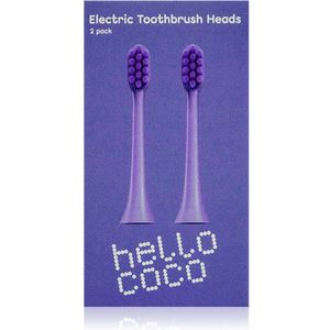 Hello Coco - Electric Toothbrush Heads - Paars - Vervangende Opzetstuk voor Tandenborstel - 2 st