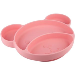Canpol babies Suction plate Bear bord met vakjes met zuignap Pink 500 ml