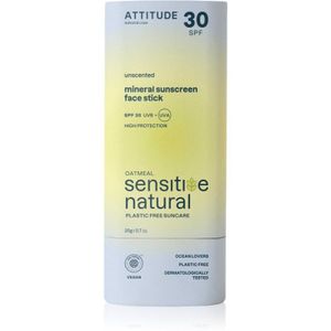 Attitude Sensitive Natural Face stick Mineraal Zonnebrandcrème in Stick voor Gevoelige Huid  20 g
