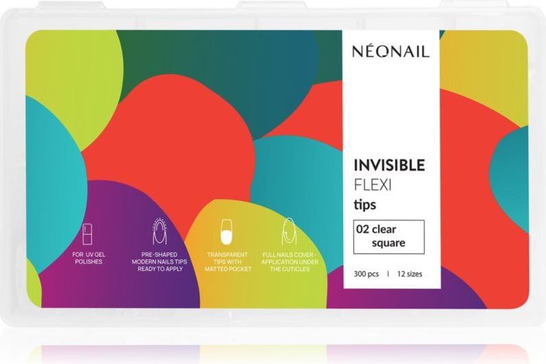 Flexi Tips - Clear Square - 300 Stuks - Transparant - Flexibel