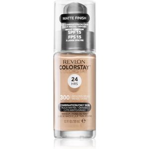 Revlon Cosmetics ColorStay™ SPF 15 Langaanhoudende Matte Make-up voor Gemengde en Vette Huid Tint 300 Golden Beige 30 ml