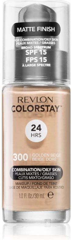 Revlon Cosmetics ColorStay™ Langaanhoudende Matte Make-up voor Gemengde en Vette Huid Tint 300 Golden Beige 30 ml