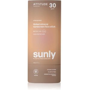 Attitude Sunly Tinted Face Stick Mineraal Zonnebrandcrème in Stick SPF 30 20 g