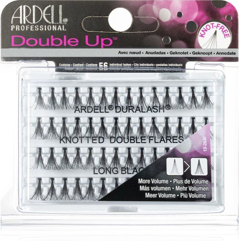 Ardell Double Up plakwimpers in clusters met knoopje maat  Long Black